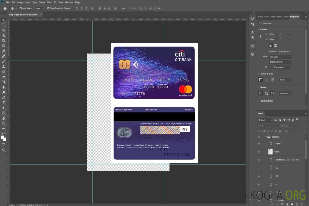 Mastercard de la banque Citibank de Hong Kong template